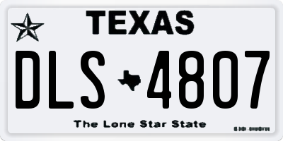 TX license plate DLS4807