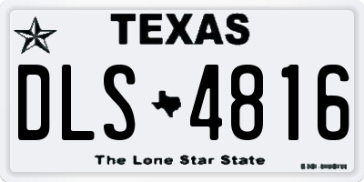 TX license plate DLS4816