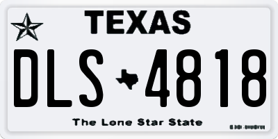 TX license plate DLS4818