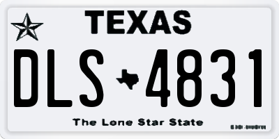 TX license plate DLS4831