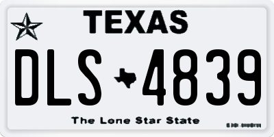 TX license plate DLS4839