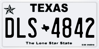 TX license plate DLS4842