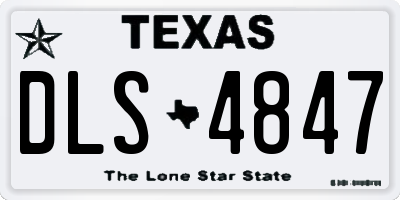 TX license plate DLS4847