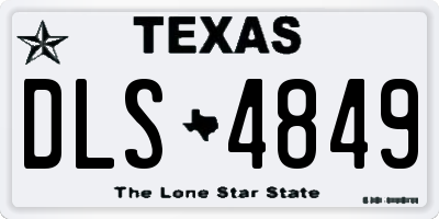 TX license plate DLS4849