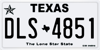 TX license plate DLS4851