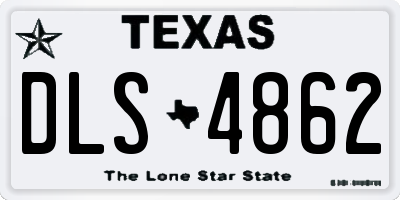 TX license plate DLS4862