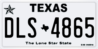 TX license plate DLS4865