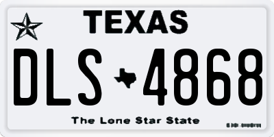 TX license plate DLS4868