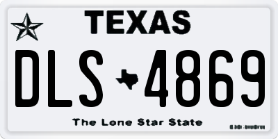 TX license plate DLS4869