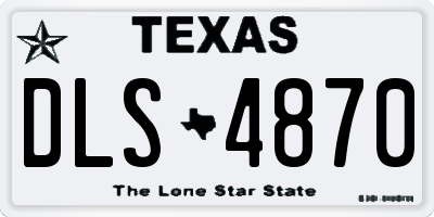 TX license plate DLS4870