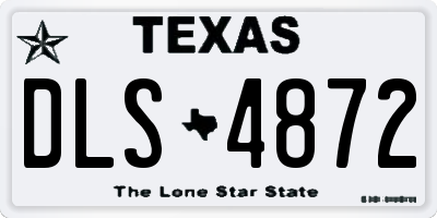 TX license plate DLS4872