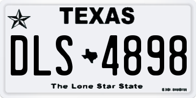 TX license plate DLS4898