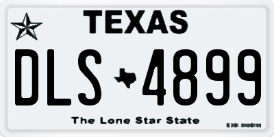 TX license plate DLS4899