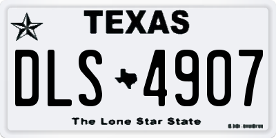 TX license plate DLS4907