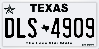 TX license plate DLS4909