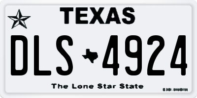 TX license plate DLS4924