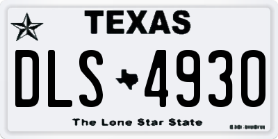 TX license plate DLS4930