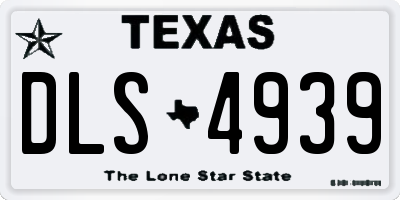 TX license plate DLS4939