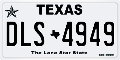 TX license plate DLS4949