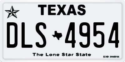 TX license plate DLS4954