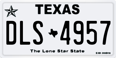 TX license plate DLS4957