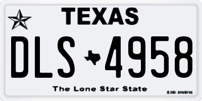 TX license plate DLS4958