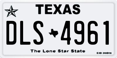 TX license plate DLS4961