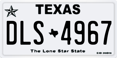 TX license plate DLS4967