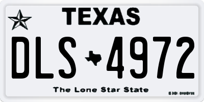 TX license plate DLS4972