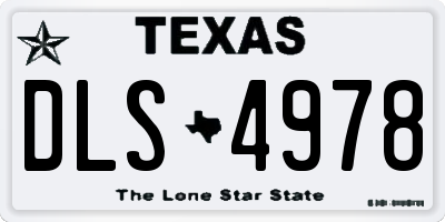 TX license plate DLS4978