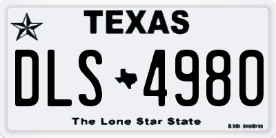 TX license plate DLS4980