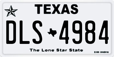 TX license plate DLS4984