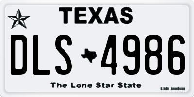 TX license plate DLS4986