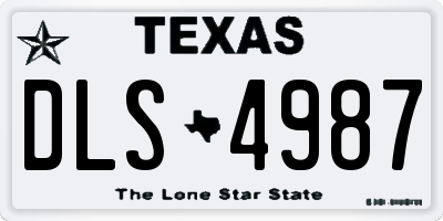 TX license plate DLS4987