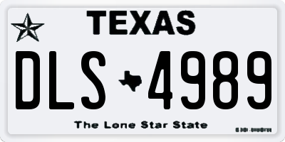 TX license plate DLS4989
