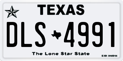 TX license plate DLS4991