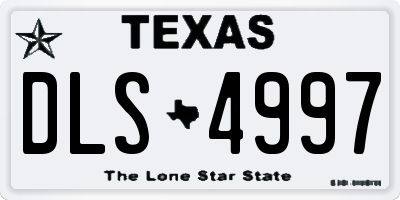 TX license plate DLS4997