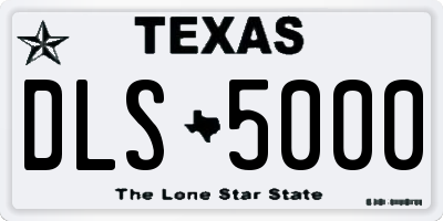 TX license plate DLS5000