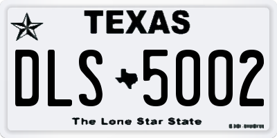 TX license plate DLS5002