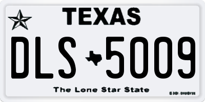 TX license plate DLS5009
