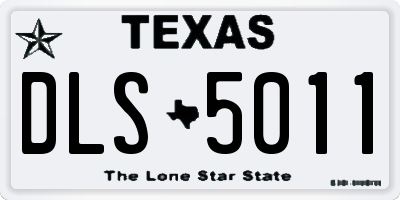 TX license plate DLS5011
