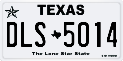 TX license plate DLS5014