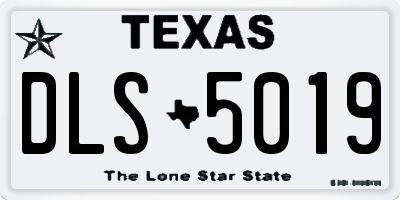 TX license plate DLS5019