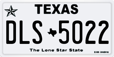 TX license plate DLS5022