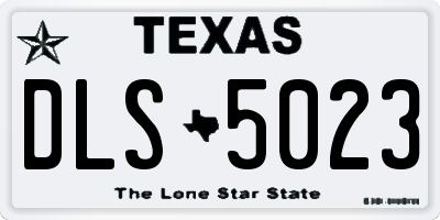 TX license plate DLS5023