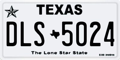 TX license plate DLS5024