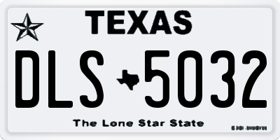 TX license plate DLS5032