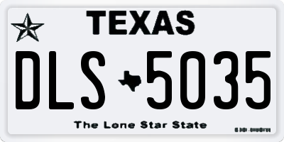 TX license plate DLS5035