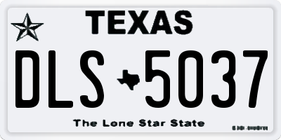 TX license plate DLS5037