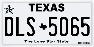 TX license plate DLS5065